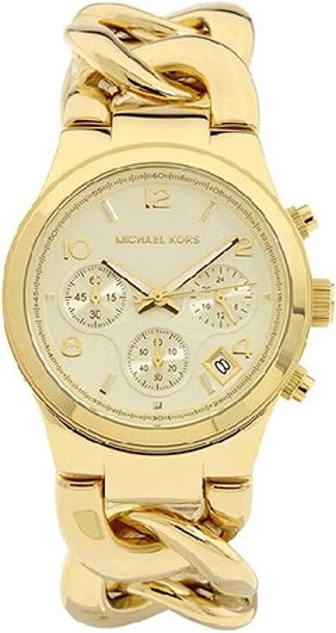 michael kors runway twist chronograph gold tone ladies watch|Michael Kors oversized watch.